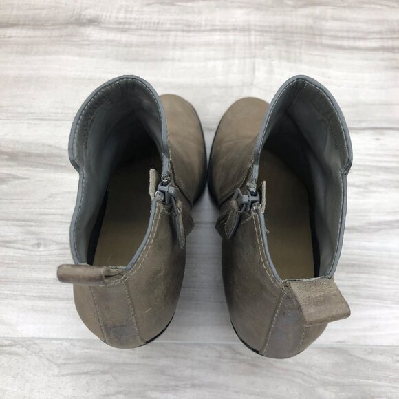 Cole Haan Ankle Boots Women's 6.5B Chesney Taupe Leather Side Zip Booties - Picture 9 of 11